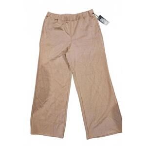 Modern Works Beige Wide Leg  Pull On Pants Size Large